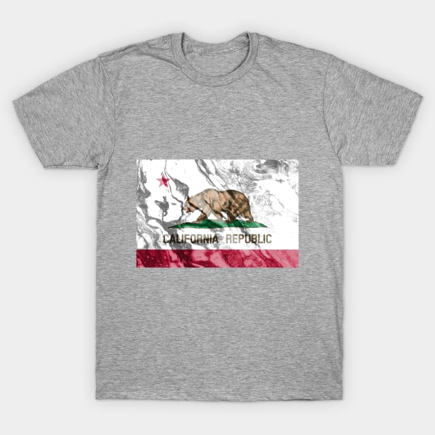 Flag of California - Marble texture T-Shirt by DrPen